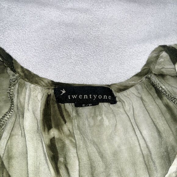 Vintage Y2K Forever 21 Green Tie Dye Dolman Sleeve Blouse Small - Picture 4 of 11